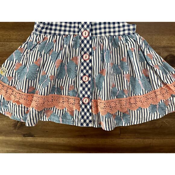 NWT Wildflowers Daydream Believer Blue Gingham Butterfly Flit and Flutter Top 2 - Picture 5 of 8